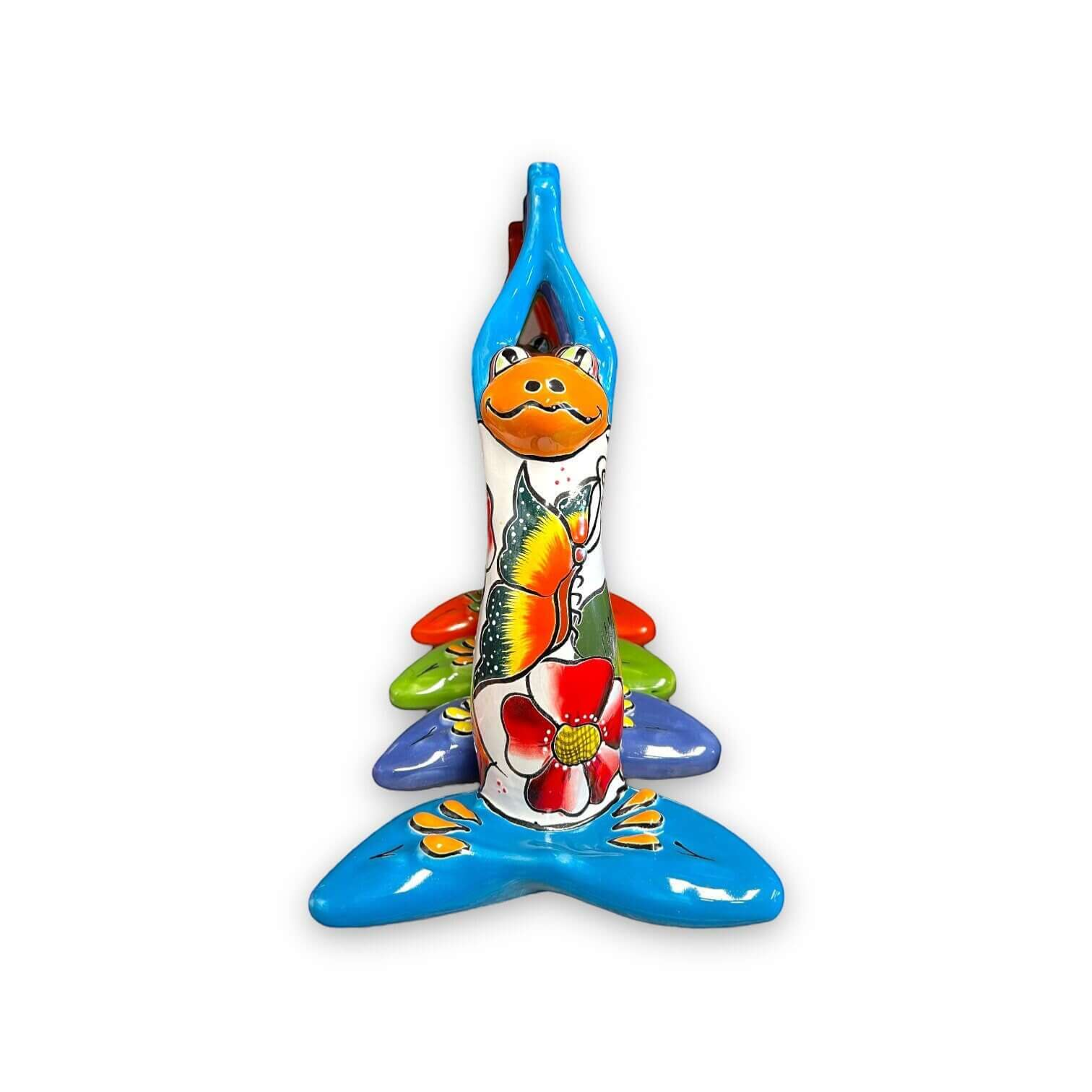 Large Talavera Frog Statue Mexican Art Decor - - Talavera Statue