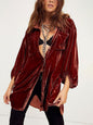 Women's Gold Velvet Casual Swing Collar blouse - Brown - Women's Fashion - Women's Clothing - Blouses & Shirts