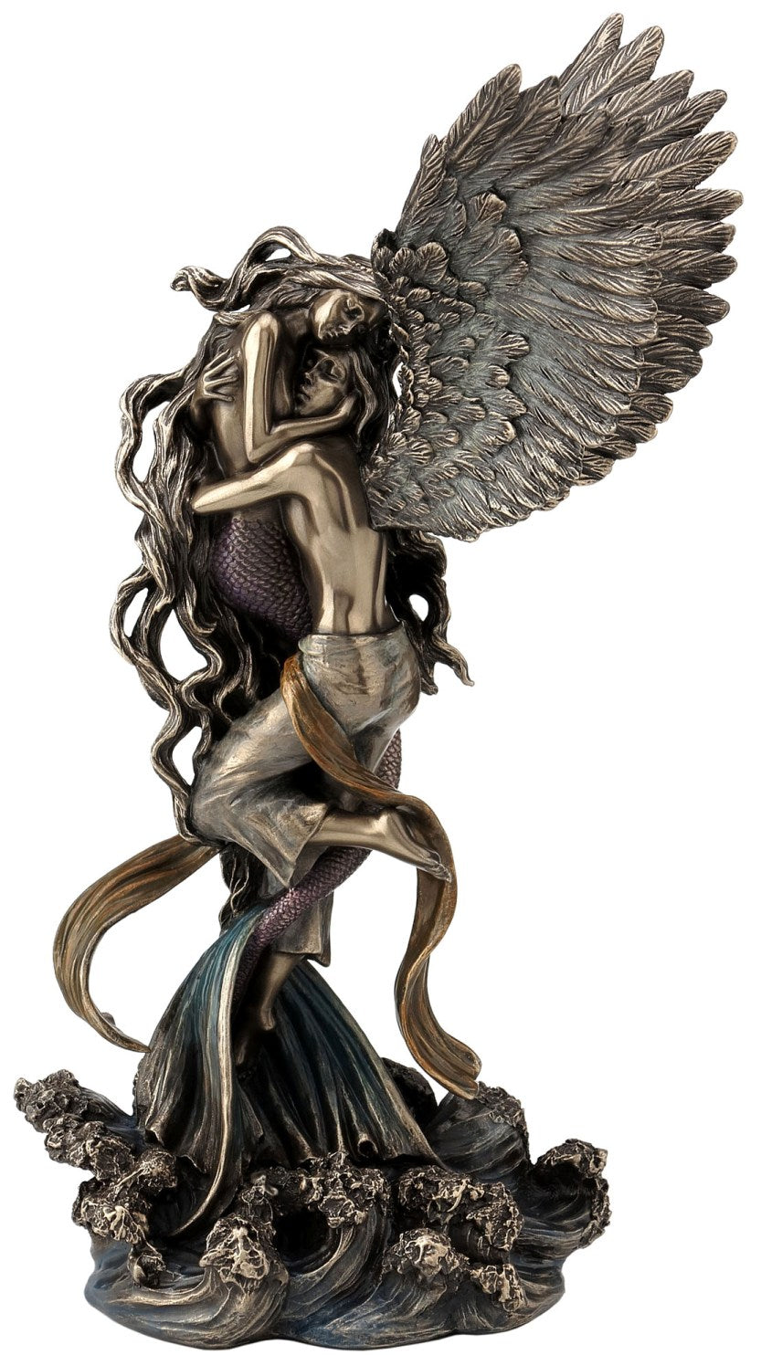Impossible Love (Bronze) Angel & Mermaid Figurine - - Mermaids