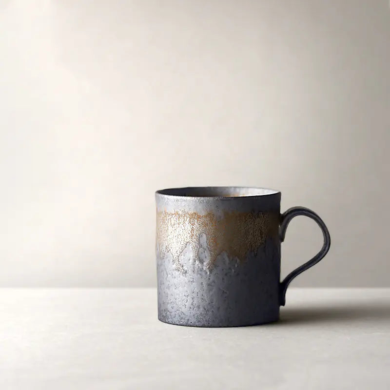 Black Vintage Handmade Ceramic Coffee Mug - Kia Day Design