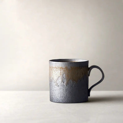 Black Vintage Handmade Ceramic Coffee Mug - Kia Day Design
