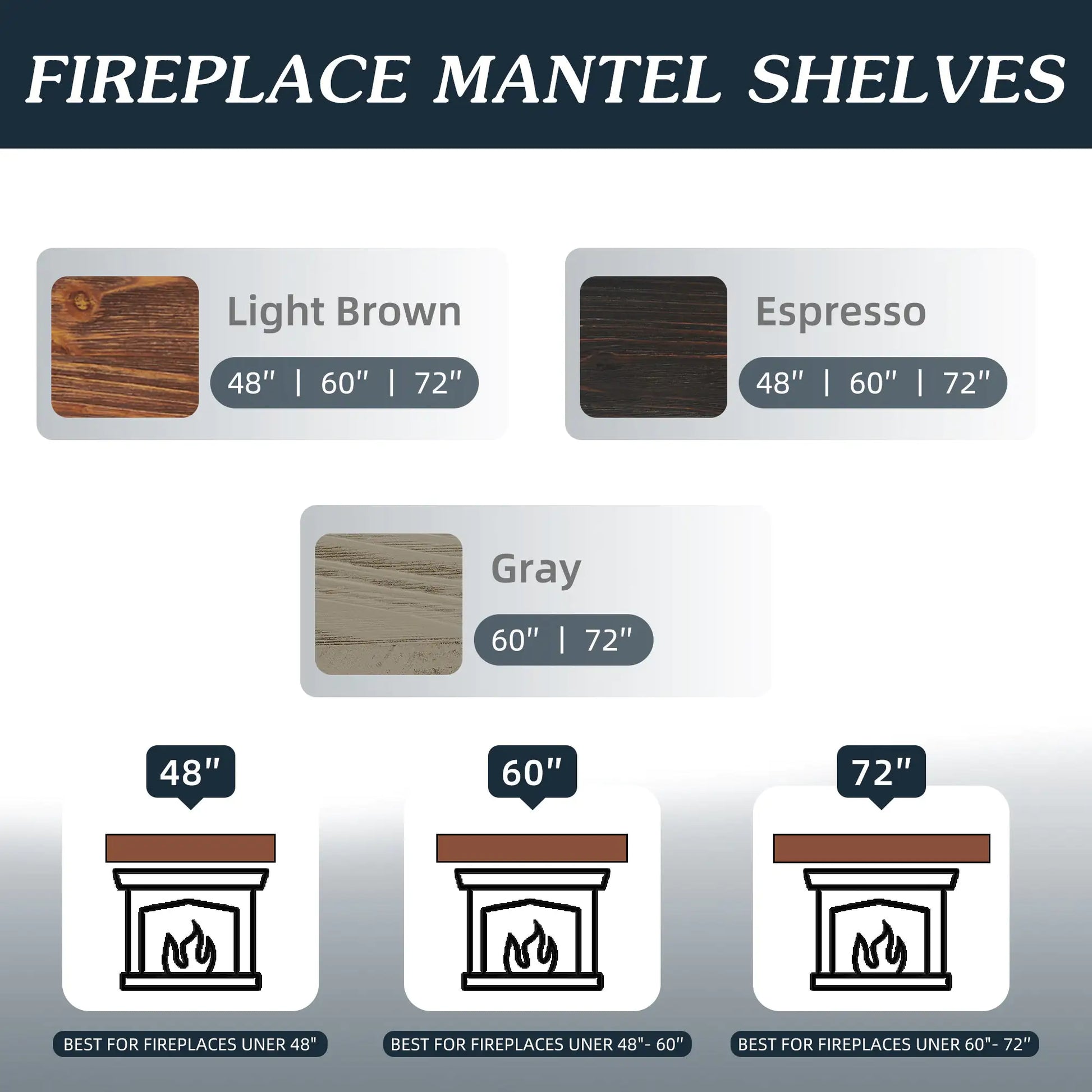 Wood Wall Mounted Mantel Floating Shelf - Kia Day Design