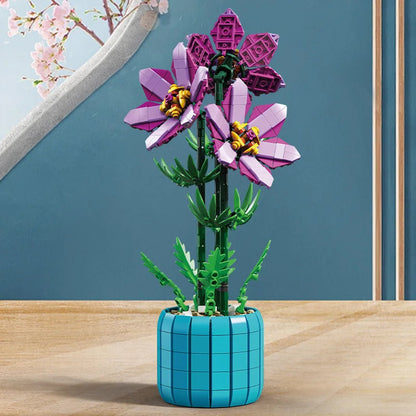 Creativity Bouquet Rhododendron Potted Plant Building Blocks Bricks Kids Toys Kia Day Design