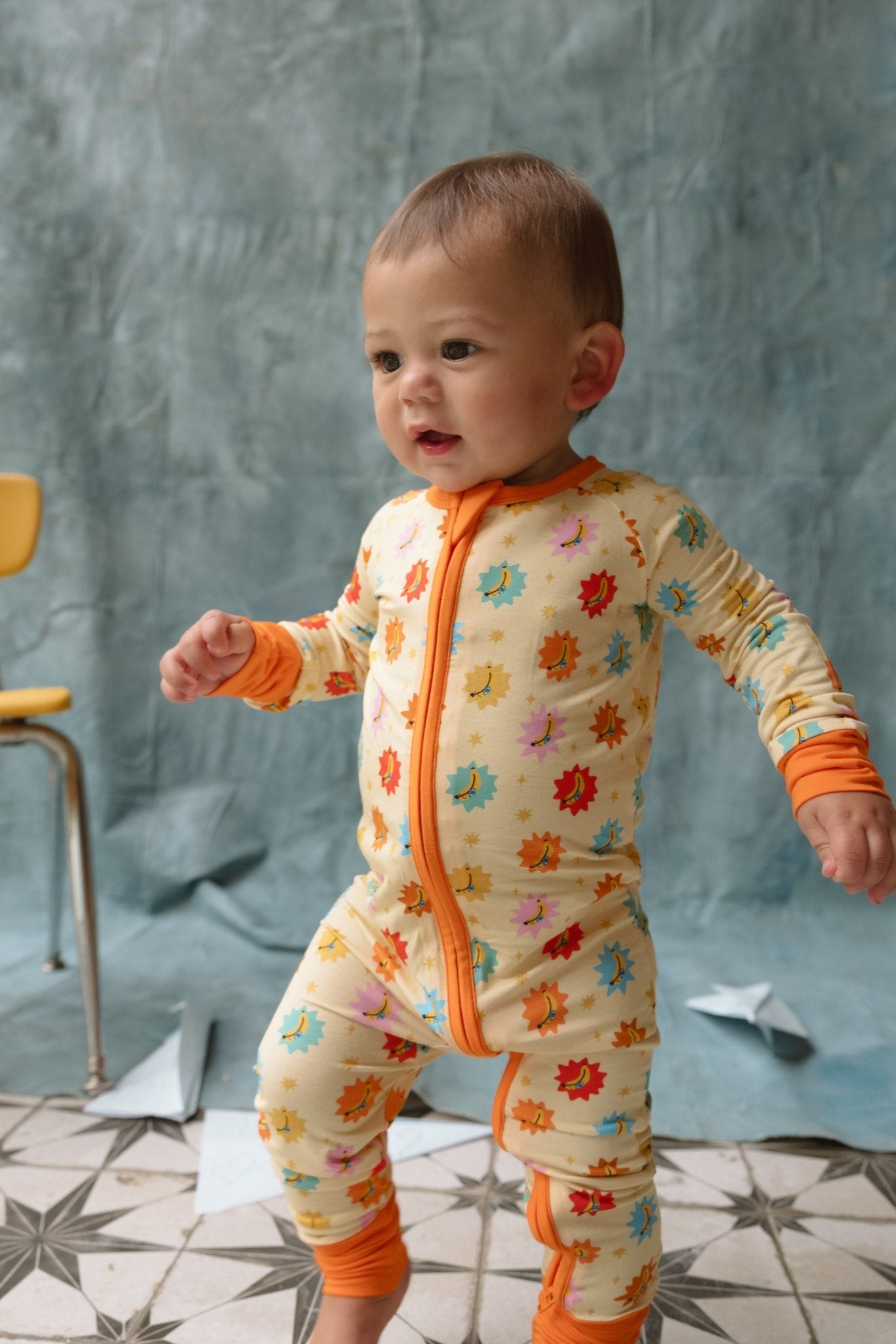 Its Bananas Zipper Romper - - Zipper Pajama