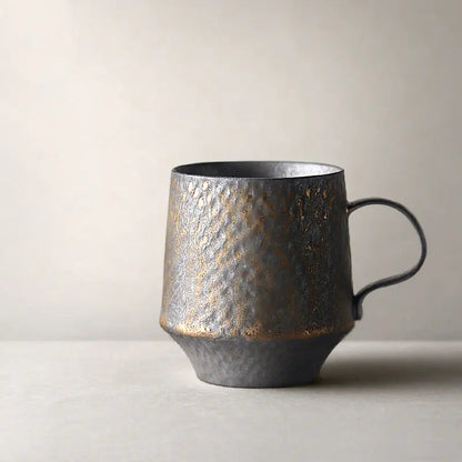 Black Vintage Handmade Ceramic Coffee Mug - Kia Day Design