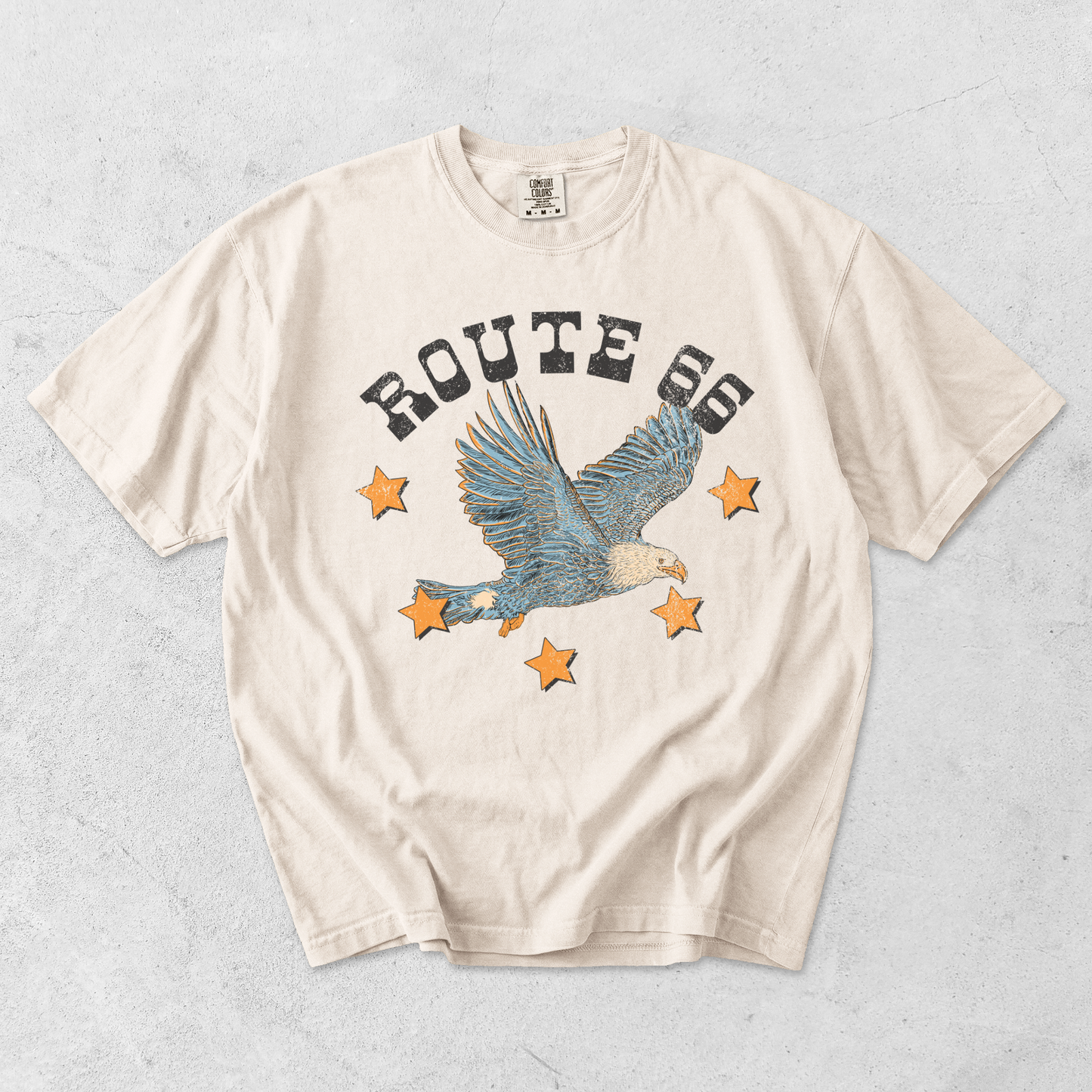 Route 66 Eagle Graphic Tee | Retro Western Route 66 T-Shirt - -