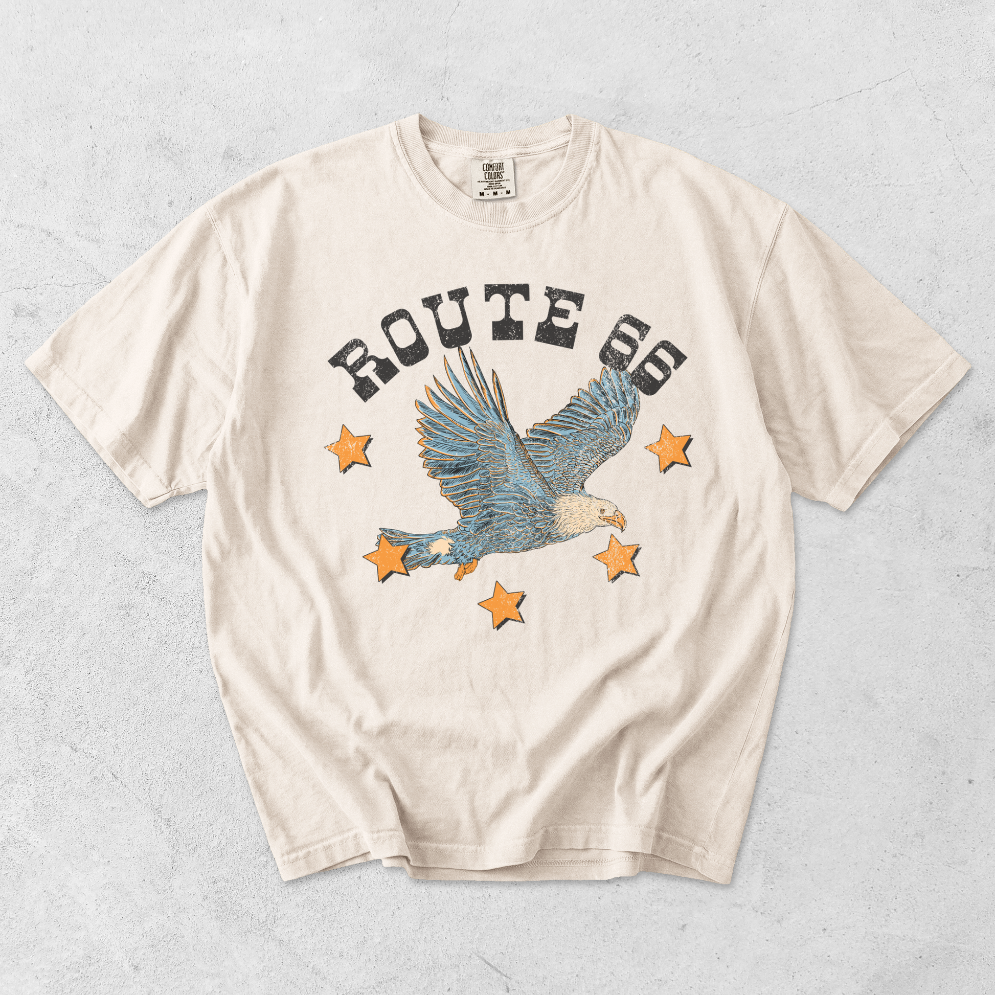 Route 66 Eagle Graphic Tee | Retro Western Route 66 T-Shirt - -