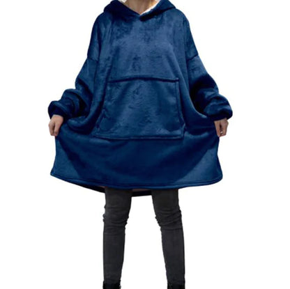 Fleece Wearable Blanket with Sleeves Big Pocket