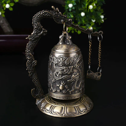 Bronze Monk Dragon Bell Wind Chime Decorative Piece - - windchime