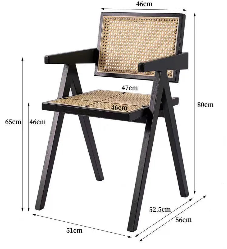 Nordic Solid Wood Rattan Chair Kia Day Design