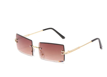 Women's Retro Sunglasses Gold brown one