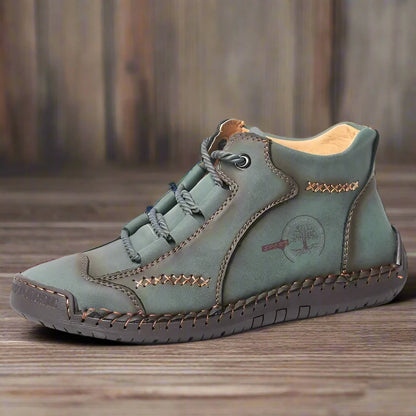 Genuine Leather Snow Boots Green