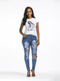 Ripped Denim Trousers and Stylish Feet Pants - Kia Day Design