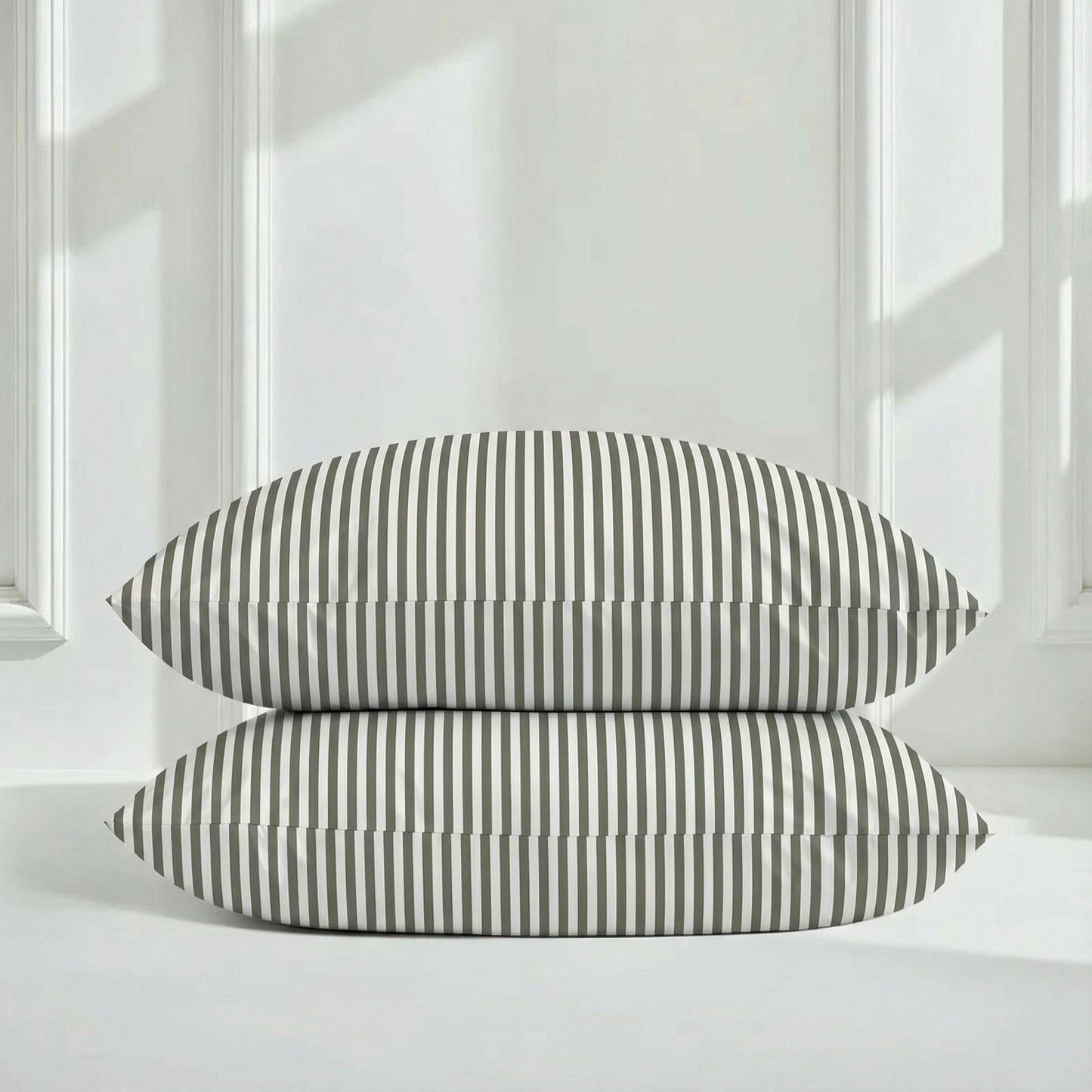 Luxe Australian Sateen Pillowcase Set - Ecru & Sage - Home - Bed