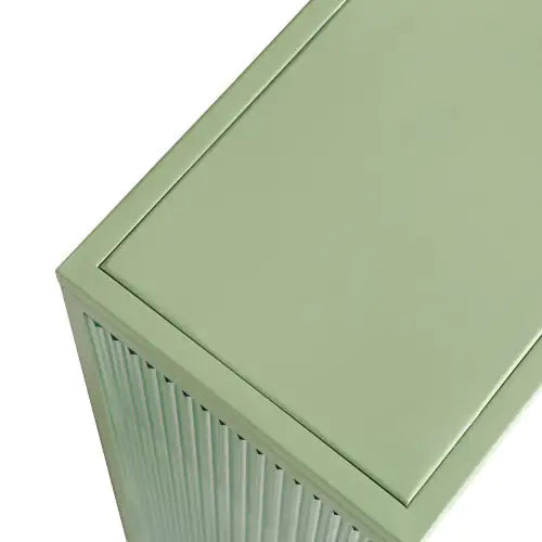 Mint Green Glass Double Door Wall Cabinet With Three Levels - Kia Day Design