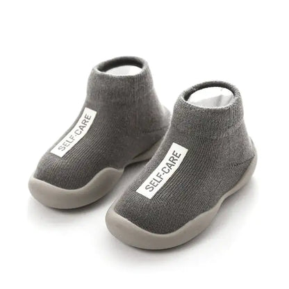 First Walker Kids Soft Rubber Sole Baby Shoe dark grey 6-12 Months