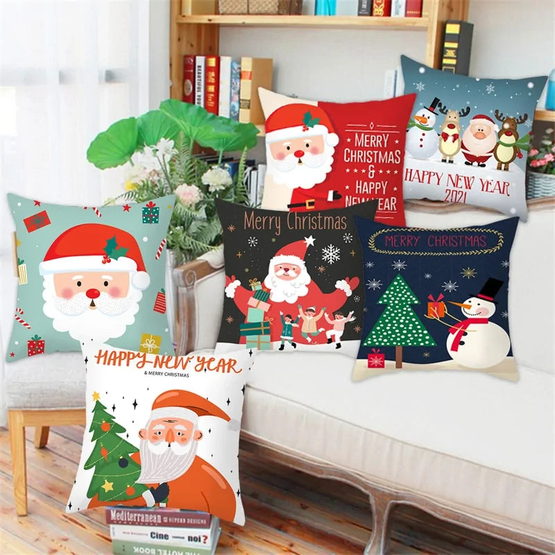 Cartoon Christmas Pillow Cover Kia Day Design