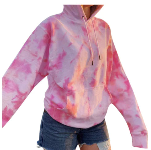 Gradient Tie-Dye Long-Sleeved Hooded Sweater - Kia Day Design
