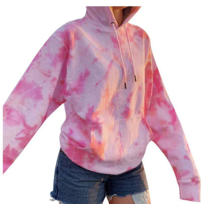 Gradient Tie-Dye Long-Sleeved Hooded Sweater - Kia Day Design