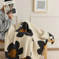 Nordic Flower Pattern Soft Knitted Blanket - Kia Day Design