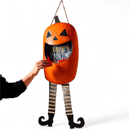 Orange Jack-O-Lantern Pumpkin Candy Door Hanger - - Decor