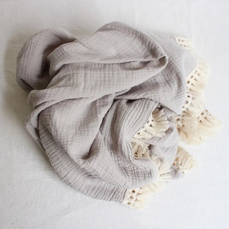 Organic Cotton Baby Tassel Blankets - Kia Day Design