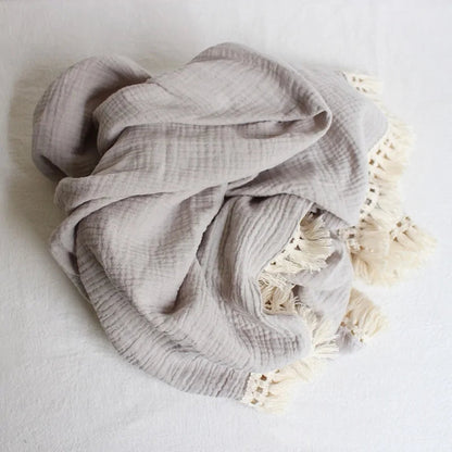 Organic Cotton Baby Tassel Blankets - Kia Day Design