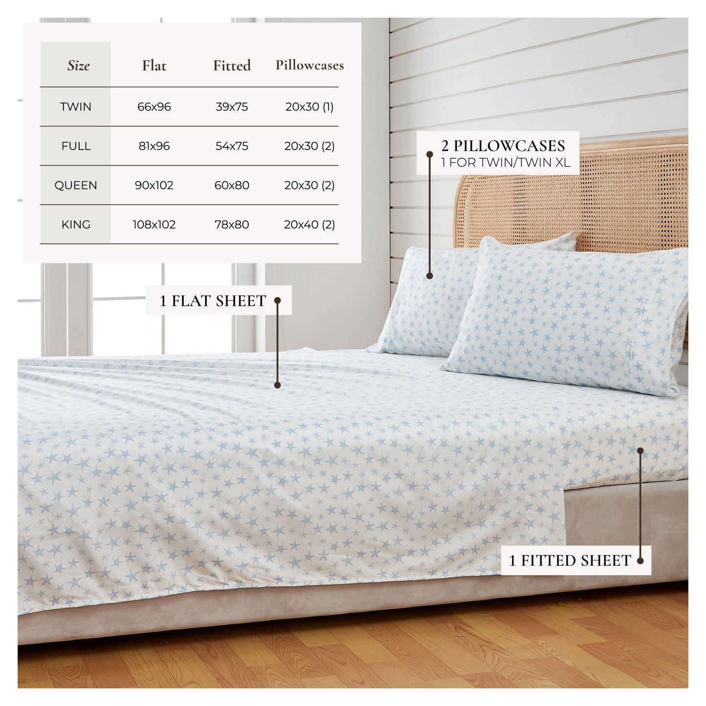 Coastal Printed Sheet Set - Newport Collection - - Bed Sheets