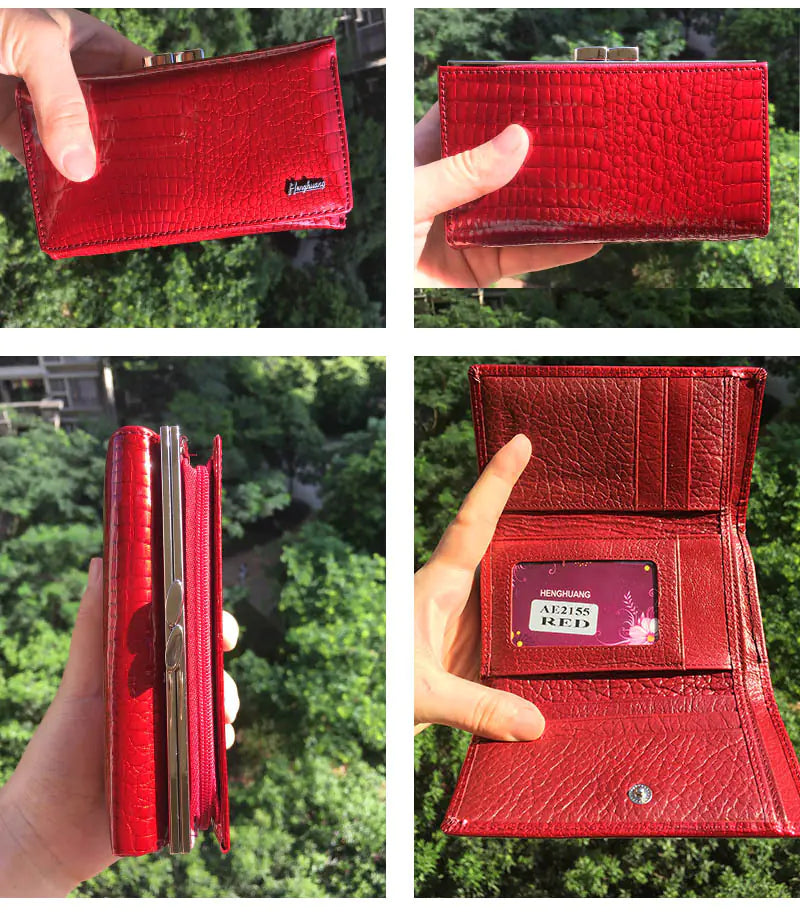 Genuine Leather Crocodile Wallet for Women