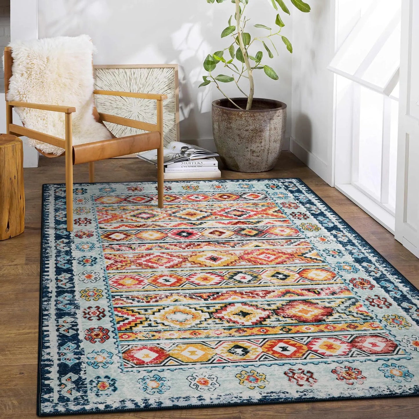 Colorful Large Rugs Washable Rug - Kia Day Design