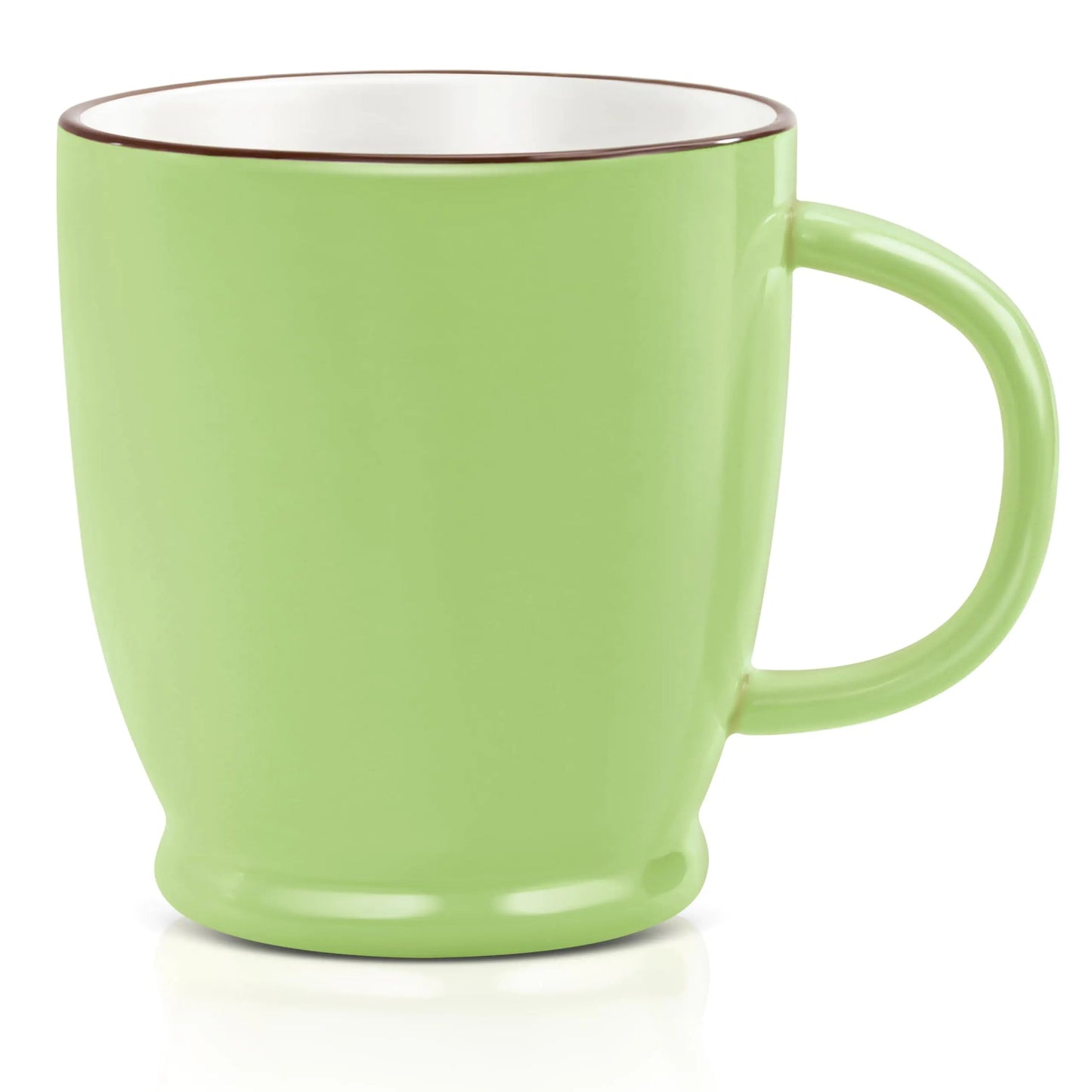 LINVIA Jelly Mug 18 oz Large Ceramic Coffee Cup Cute Porcelain Teacup with Handle Unique Uneven Surface (Celery Green) Kia Day Design