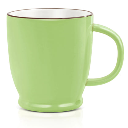 LINVIA Jelly Mug 18 oz Large Ceramic Coffee Cup Cute Porcelain Teacup with Handle Unique Uneven Surface (Celery Green) Kia Day Design