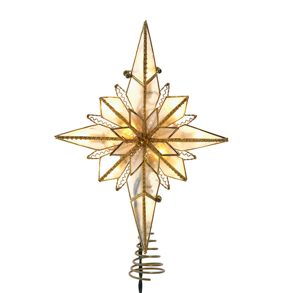 Glistening LED Capiz Bethlehem Star Treetop - Default Title - Christmas >> Tree Toppers