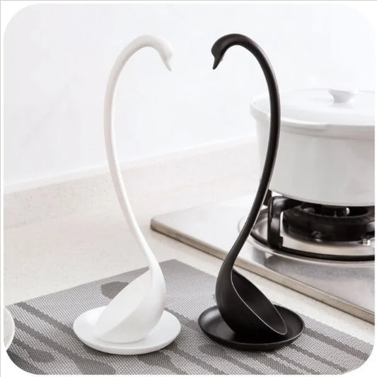 Elegant Swan Spoon and Holder Set