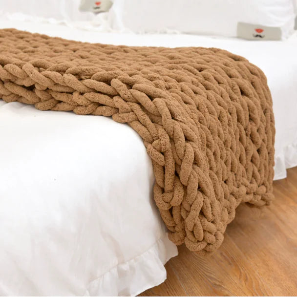 Handwoven Chunky Wool Blanket