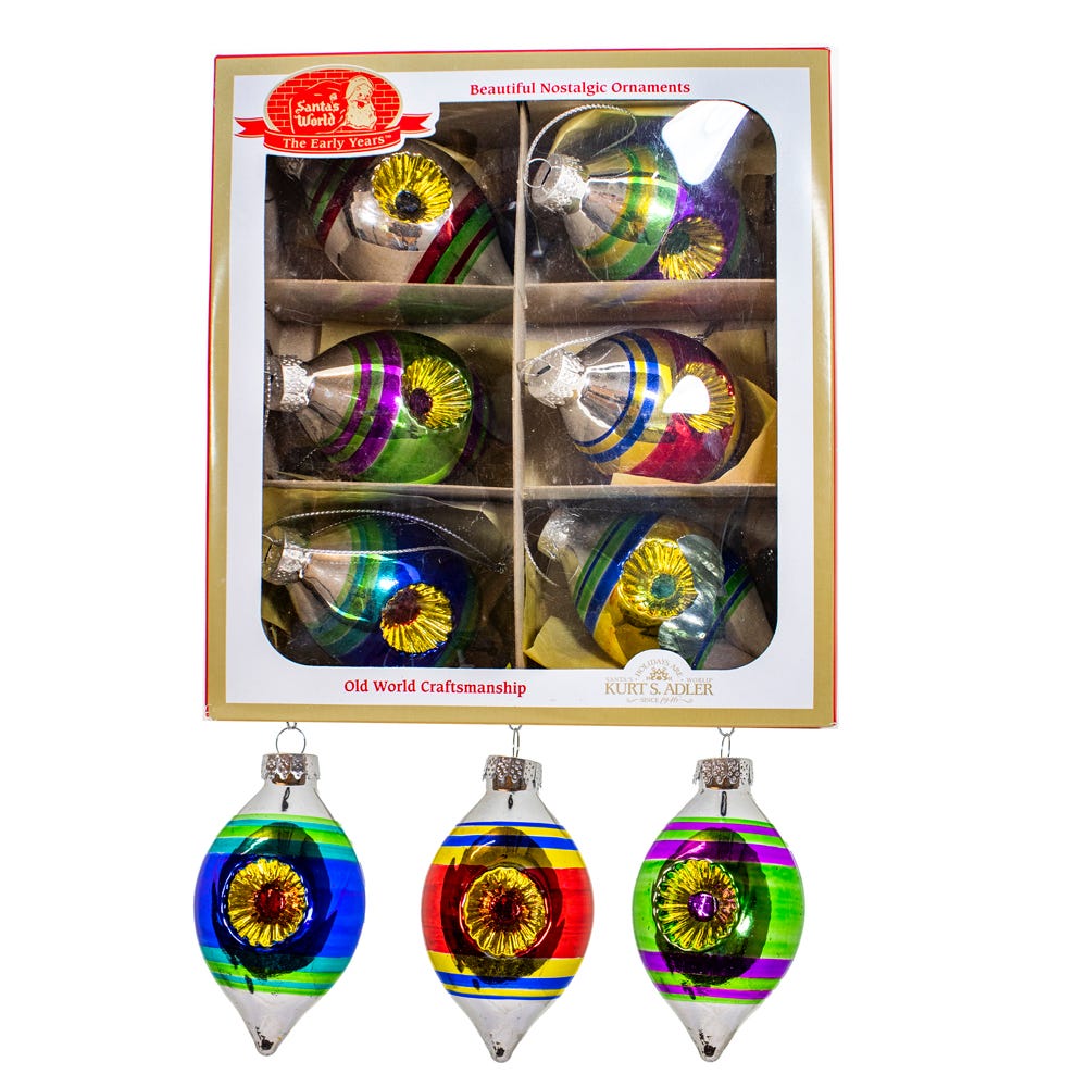 Early Years Nostalgic Glass Finial Ornament Set - Default Title - Christmas >> Ornaments >> Glass