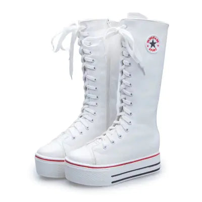 High-Top Canvas Boots for Women - Kia Day Design