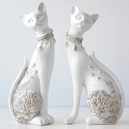 Figurine Decorative Resin Cat Statue