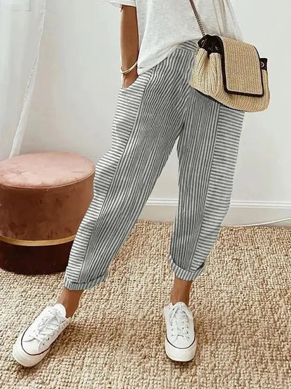 Wide Leg Harem Pants Light Grey