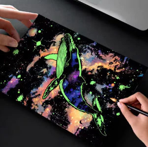 A4 Luminous Scraping Painting Colorful Scratch Paper - - art paper
