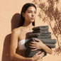 Sedona Australian Cotton Waffle Towels - Charcoal Standard Set (Set of 6 with Bath Towels) - Home - Bath