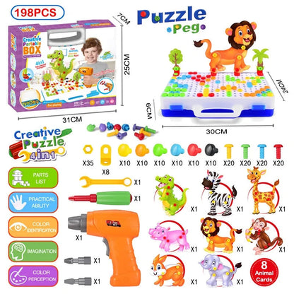 3D Mosaic Puzzle Building Set with Tools - Kia Day Design