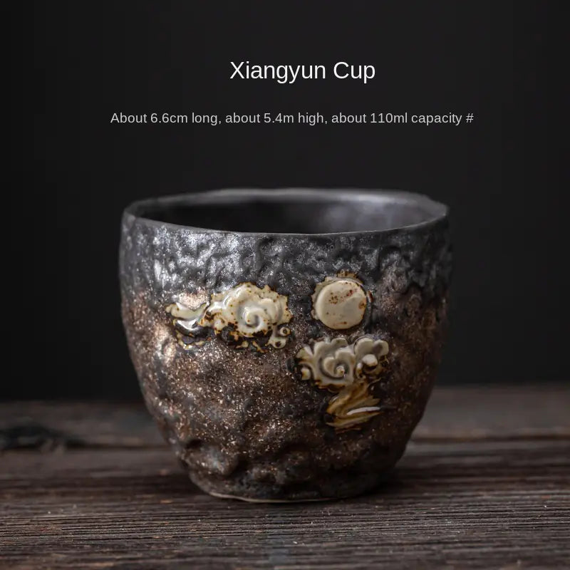Japanese Iron Glaze Ceramic Tea Cup Kia Day Design