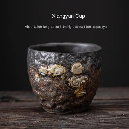 Japanese Iron Glaze Ceramic Tea Cup Kia Day Design