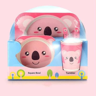 Childrens Eco-Friendly Bamboo Fiber Dishes pink