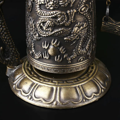 Bronze Monk Dragon Bell Wind Chime Decorative Piece - - windchime