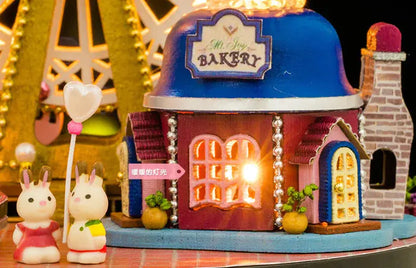 DIY Mini House Ferris Wheel Building Toy with Lights Kia Day Design