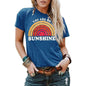 Kaislandy Women's You are My Sunshine T Shirt - Blue - Women's Tops