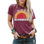 Kaislandy Women's You are My Sunshine T Shirt - Red - Women's Tops