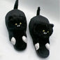 Kawaii Cat Winter Slippers for Women & Men - Black -